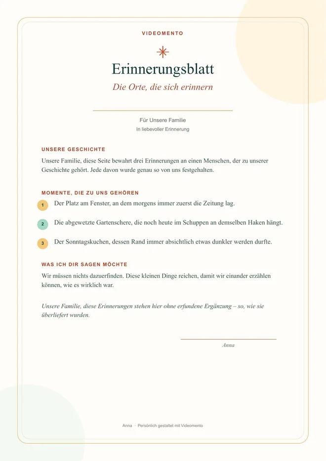 Erinnerungsblatt – echte PDF-Vorschau