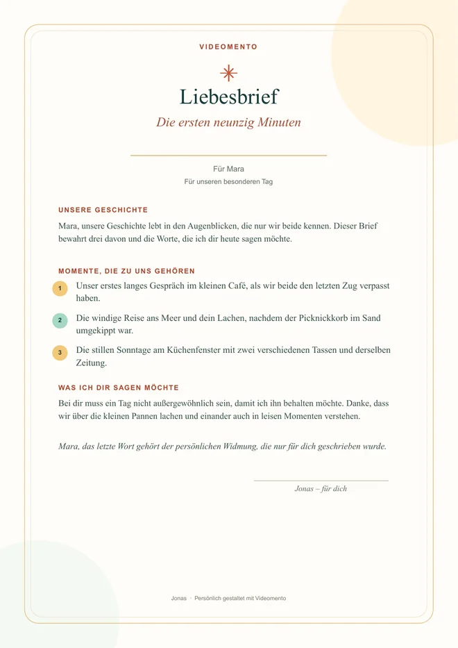 Liebesbrief – echte PDF-Vorschau