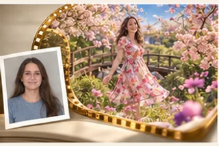 Everyday photo and the new film scene created from it: Spring greeting