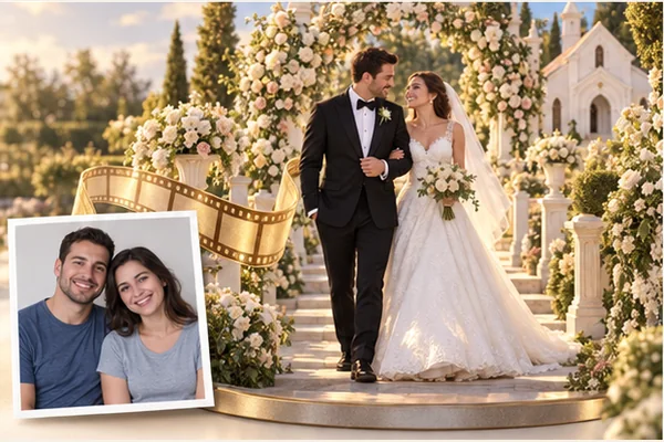 Everyday photo and the new film scene created from it: Wedding