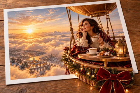 Café zwischen den Wolken: Deine Kaffeetasse wird zum Heißluftballon und trägt dich zu einem Frühstück über den Wolken.