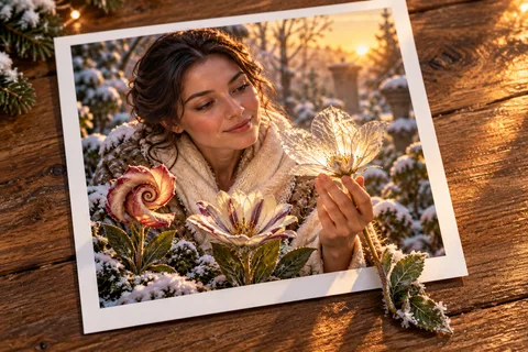 Der Garten der unbekannten Blüten: In einem erfundenen Garten entfalten sich drei überraschend verschiedene Blüten.