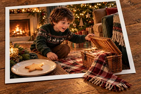 The Biscuit Compass: A spinning biscuit points towards a hidden picnic blanket.