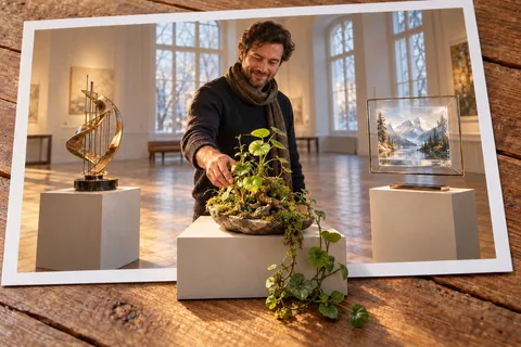 Der Rundgang im eigenen Museum: Eine leere Ausstellung füllt sich mit drei frei gewählten Fantasieobjekten.