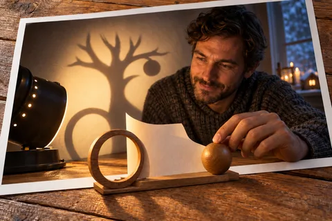 Die Skulptur aus Schatten: Drei einfache Gegenstände werfen gemeinsam einen überraschenden Schatten.