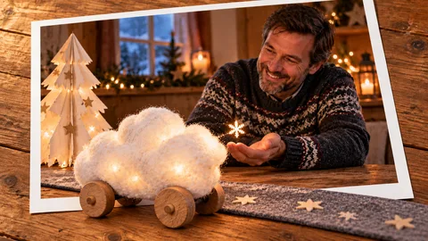The Cloud Gets Wheels: A tiny cloud travels across a table as a friendly fantasy vehicle.