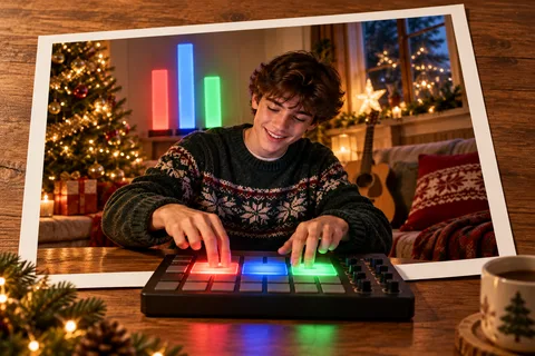 A Beat for Winter: Three sounds become a winter beat with dancing bars of light.