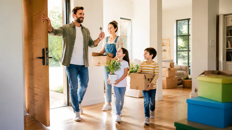 The key catches the first light: A new key leads through bright rooms, helping hands and the first real feeling of home.