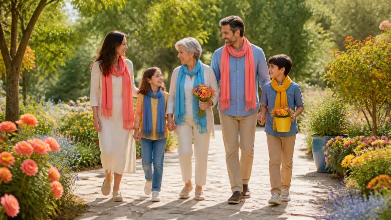 The path of familiar colors: Verified favorite colors lead through specific stories into a bright group portrait today.